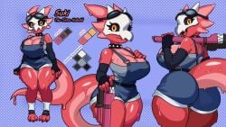 animal_ears animal_tail big_ass big_breasts big_breasts big_butt big_thighs big_titties clothing commission curvaceous curvaceous_female curvaceous_figure curvy curvy_figure curvy_hips female female_focus female_only looking_at_viewer or_draws original original_character red_skin reference_sheet