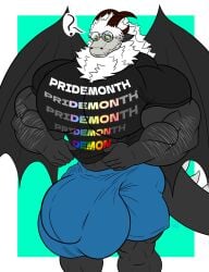 absurd_res astaroth(mike_dramon) big_bulge big_muscles big_pecs black_body black_skin blue_bottomwear blue_clothing blue_shorts bone bottomwear bulge clothing confusion d demon dragon eyewear fur glasses hair hi_res horn huge_bulge huge_pecs humanoid hyper hyper_bulge male mike_dramon_(artist) muscular muscular_arms muscular_male mythological_creature mythological_scalie mythology pecs pendejo pri(demon)th scalie shirt shorts skull skull_head solo tail topwear white_body white_fur white_hair wings