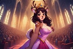 castle deer deer_girl furry princess sexy_pose