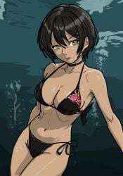 1girls ada_wong bikini bikini_girl bubbles capcom female girl rekheadz resident_evil resident_evil_4 solo underwater