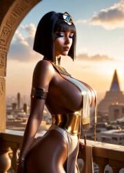 1girls ai_generated amber_eyes animated black_hair breast_curtains breasts civitai cleopatra covered_nipples dark-skinned_female female female_focus female_only kirillai large_ass large_breasts pelvic_curtain photorealistic realistic short_hair solo solo_female solo_focus tagme video