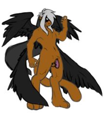 abezguaz anthro feline furry kenneth male male_only nude original_character penis piercing solo wings