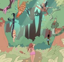 coiling coils comic hypnosis kaa kaa_(jungle_book) kaa_eyes mind_control multiple_girls snake toongenio zoophilia