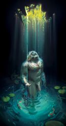 2025 5_fingers absurd_res amur_carp anthro arm_tuft carp cyprinid cypriniform digital_media_(artwork) erection felid final_fantasy final_fantasy_xiv fingers fish foreskin fur genitals hair hi_res hrothgar humanoid_genitalia humanoid_penis koi light lighting lily_pad male male_only mammal marine muscular muscular_anthro muscular_male nipple_piercing nipples partially_submerged pecs penis piercing plant red_snow_leopard ripples shoulder_tuft snaggle_tooth sole_male solo square_enix standing standing_in_water stripes tail tattoo tuft typical_carp vein veiny_penis water water_in_hand waterfall whiskers white_body white_fur