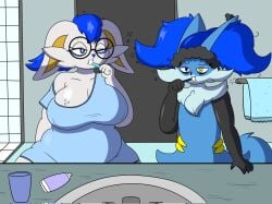 big_breasts braixen breasts breena_(thixxen) cleavage female furry huge_breasts karter_(thixxen) pokemon pokemon_(species) tagme thixxen