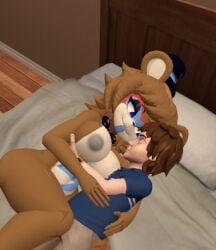 cally3d five_nights_at_freddy's five_nights_at_freddy's:_security_breach fnia fredina_(cally3d) glamrock_freddy_(fnaf) gregory_(fnaf) nude sfm