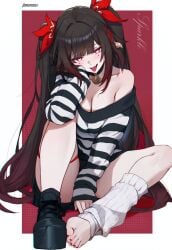 artist_request bare_shoulders barefoot black_hair blush blush blushing_at_viewer breasts egirl feet feet foot_fetish goth_girl honkai:_star_rail honkai_(series) honkai_impact_3rd knees leg_warmers looking_at_viewer mihoyo mihoyo_technology_(shanghai)_co._ltd. nail_polish nails_painted painted_nails red_eyes red_toenails seducing seduction seductive seductive_body seductive_gaze seductive_look seductive_mouth seductive_smile sparkle_(honkai:_star_rail) suggestive suggestive_look suggestive_pose suggestive_posing suggestive_smile symbol-shaped_pupils toes tongue_out twintails wanting_sex