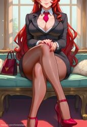 ai_generated busty cleavage commission crossed_legs formal himeko_(honkai:_star_rail) honkai:_star_rail honkai_(series) huge_ass huge_breasts milf office office_lady patreon patreon_url patreon_username secretary sinderellaart sitting tease teasing_viewer thick thick_legs thick_thighs voluptuous