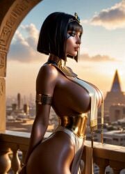 1girls ai_generated amber_eyes animated black_hair breast_curtains breasts civitai cleopatra covered_nipples dark-skinned_female female female_focus female_only kirillai large_ass large_breasts pelvic_curtain photorealistic realistic short_hair solo solo_female solo_focus tagme