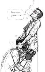 blowjob blush demoman demoman_(team_fortress_2) drooling fellatio grabbing_head medic_(team_fortress_2) moaning moaning_in_pleasure oral oral_sex team_fortress_2 zephon