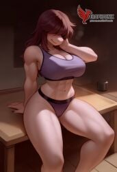 1girls 2d ai_generated ass barefeet big_ass big_breasts breasts closed_eyes deltarune erophoenix feet female female_focus full_body looking_at_viewer midriff navel neutral_expression patreon_username purple_skin reptile scalie solo solo_female susie_(deltarune) sweat thick thick_thighs toes uncensored