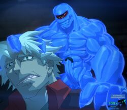 1_eye balls big_penis blue_body capcom dante dante_(netflix) demon devil_may_cry duo erection genitals hi_res human humanoid imminent_rape imminent_sex male mammal muscular muscular_male nude_male penis plasma_(character) todex