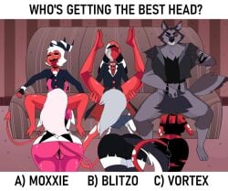 and anthro artist_request ass ass big bisexual black canid canine clothing couple creature daughter demon father fellatio female femsub hair hellhound helluva_boss humanoid imp incest long looking male male/female maledom mammal mouth mythological older on open oral out penetrated penetrating penetration penile pleasured right sex succubus tongue underwear vivienne_medrano vivziepop white