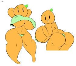1girls ass bikini breasts crop_top female female_focus female_only fruit fruit_humanoid hips large_ass large_breasts leaf leaf_hair nipple_bulge orange orange_body short_shirt sideboob solofrozen thick_thighs thighs underboob wide_hips