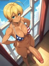 ai_generated dark-skinned_futanari futanari grapesss mito_ikumi shokugeki_no_souma