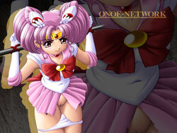 bishoujo_senshi_sailor_moon bondage chibi_usa clothing female female_only human onoe panties pink_hair pussy sailor_chibi_moon sailor_senshi sailor_senshi_uniform school_uniform skirt solo straight_hair tagme