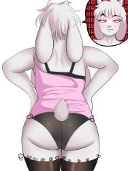 animal_ears anthro ass ass_focus ass_up back_view big_ass big_butt bra chubby chubby_female digital_media_(artwork) fetish goat horn indigopencil lingerie panties patreon toriel undertale undertale_(series) undertale_fanfiction