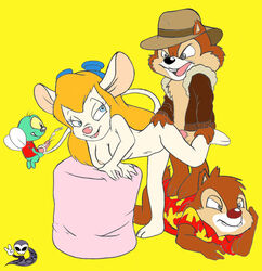 anthro anthro_only chip chip_'n_dale_rescue_rangers dale disney gadget_hackwrench multiple_boys nipples penis sex zipper_(chip_'n_dale_rescue_rangers) zone