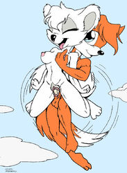 archie_comics balls barby_koala breast_grab breasts canine day female flying fox front_view fur furry_tail interspecies koala male mammal marsupial midair_sex multiple_tails nude outdoors penis sega sex sonic_(series) sonic_team sonic_the_hedgehog_(series) straight straight_hair tail tails vaginal_penetration