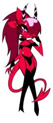 1girl 1girls demon demon_girl demon_horns demon_tail helluva_boss horns imp looking_at_viewer mythology render sallie_may_(helluva_boss) solo_female tagme transparent_background transparent_png vivziepop