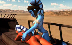 2012 2girls 3d aayla_secura ahsoka_tano alien bikini breasts clone_wars female female_only high_heels jedi jedi_master jedi_padawan kondaspeter large_breasts lekku metal_bikini multiple_girls slave_ahsoka slave_bikini star_wars tatooine the_clone_wars:_season_four togruta twi'lek yuri