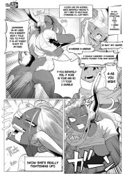 1boy 1girls age_difference anal anal_sex anus bent_over big_penis black_and_white boku_no_hero_academia breasts bunny_ears bunny_girl bunny_tail clauschristmas2 comic dark-skinned_female dialogue doggy_style dominant_male english_text female grabbing_ass grabbing_hair izuku_midoriya long_hair looking_pleasured male male/female miruko monochrome my_hero_academia older_female penis pussy rough_sex rumi_usagiyama sex shocked straight sweat text tongue tongue_out white_hair younger_male