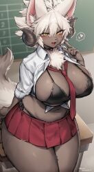 big_breasts breasts cleavage female furry huge_breasts suurin_(ksyaro) suurin_2 thick_thighs wide_hips