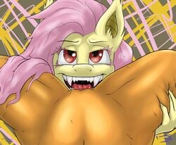 2014 anthro anthrofied applejack_(mlp) bat duo equine fellatio female female_pov fluttershy_(mlp) friendship_is_magic hair highres horse infernal-beggar long_hair my_little_pony oral oral_sex orange_fur pink_hair pony pov pussy red_eyes sex spread_legs spreading straight_hair teeth yellow_fur yuri