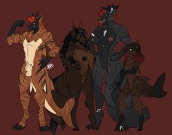 animal_genitalia anthro astera_(tinycactus) balls big_breasts black_hair black_nipples black_pawpads black_sclera breasts brindle_coat brown_body brown_fur canid canine canis cheek_tuft chest_tuft crotch_tuft curled_horn domestic_dog dorsal_fin elystra_(blackhawk295) facial_tuft fangs feet female femboy fin fish flexing fluffy fluffy_tail fur fur_markings genitals gloves_(marking) green_eyes grey_body grey_fur group gynomorph hair hawke_jr._(blackhawk295) herding_dog highlights_(coloring) horn hybrid intersex leg_markings long_hair lucas_(tinycactus) male malinois_dog mammal mane marine markings mottled mottled_nose mottled_pawpads multicolored_body multicolored_fur muscular muscular_female muscular_male nipples nude orange_hair pastoral_dog pawpads pink_nipples pink_pussy pussy red_eyes red_hair ridged_horn shark sheath sheepdog short_hair short_tail size_difference slim_male small_feet socks_(marking) striped_body striped_fur stripes tail tail_fin teeth thick_tail tinycactus tuft two_tone_body two_tone_fur voluptuous_gynomorph wide_hips