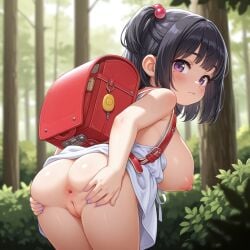 1girl ai_generated anus ass blushing looking_at_viewer presenting shortstack tagme