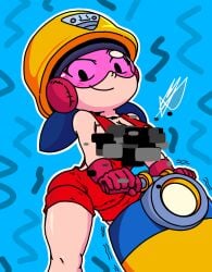 1female 1girls brawl_stars censor_bar excavator facing_viewer jacky_(brawl_stars) supercell