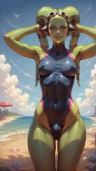 ai_generated bulge futanari hera_syndulla star_wars swimsuit