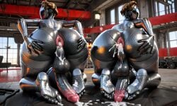 ai_generated atomic_heart cum feet futanari the_twins_(atomic_heart)