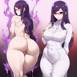 big_ass big_breasts kamishiro_rize purple_hair tokyo_ghoul