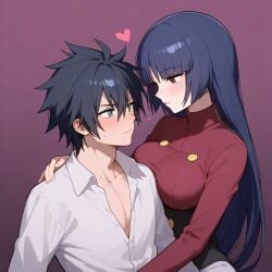 1female 1male ai_generated black_hair clothed couple crossover fairy_tail gray_fullbuster pokemon sabrina_(pokemon)