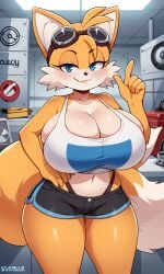 ai_generated big_breasts huge_breasts rule_63 sonic_(series) sonic_the_hedgehog_(series) tails tails_the_fox tailsko