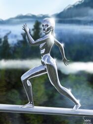 amateur_artist breasts exhibitionism fantastic_four:_first_steps feet female flying marvel marvel_cinematic_universe marvel_comics medium_breasts metallic_body outdoors reflection sassafras shalla-bal silver_surfer silver_surfer_(shalla-bal) surfboard tagme thighs toes