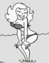 1girls ass beach big_ass big_breasts bikini blurry breasts female female_focus female_only light-skinned_female light_hair light_skin monochrome official_art screencap screenshot solo solo_female spy_vs_spy