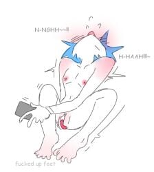 2d_(gorillaz) cuntboy cuntboy_only cute english_text feet gorillaz holding_phone k0piga pastel pastel_colors rushed_drawing solo sticking_out_tongue tongue_out transgender vibrator vibrator_egg vibrator_in_pussy