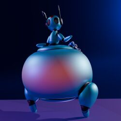 1girls antennae_(anatomy) belly belly_inflation big_ass big_belly big_butt black_eyes blue_body chains facial_markings female female_focus female_only inflation iterator_(rain_world) looks_to_the_moon_(rain_world) plug rain_world robot robot_girl robot_humanoid robot_joints shiny shiny_ass shiny_body shiny_skin stomach stomach_inflation wire