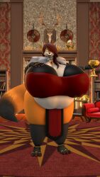 bbw big_breasts breasts cleavage female furry huge_breasts kingofthekabuto overweight queenofthekabuto tagme thick_thighs wide_hips