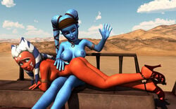 2012 2girls 3d aayla_secura ahsoka_tano areola armlet ass blue_skin breasts clone_wars dat_ass duo female female_only femdom femsub high_heels jedi jedi_master jedi_padawan kondaspeter lekku lezdom lying_down multiple_girls naked_footwear naked_heels nipples no_humans nude orange_skin otk_spanking over_the_knee_spanking spanking star_wars tatooine the_clone_wars:_season_four togruta twi'lek yuri