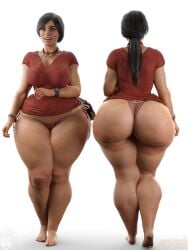 1girls 3d ass back_view big_ass black_hair bottom_heavy cellulite chloe_frazer dark-skinned_female dark_skin fat_ass female female_only front_view grimmspring huge_ass indian indian_female naughty_dog necklace panties pear_shaped ponytail solo solo_female thick_thighs thunder_thighs uncharted uncharted_2 voluptuous voluptuous_female wide_hips