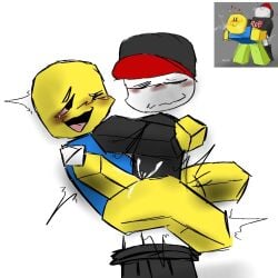 artist_request blocky_body cum guest_(roblox) noob pants_down reference_image roblox robloxian sketch source_request standing_sex tagme white_skin yellow_skin