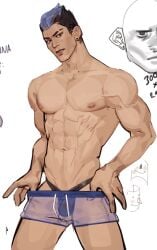 male male_only seansketches solo_male thong valorant yoru_(valorant)