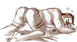 after_sex annalaatikko ass_up ass_up_face_down cum_drip cum_dripping_from_ass cum_in_ass garter_straps gay medic_(team_fortress_2) monochrome nude team_fortress_2 trembling yaoi