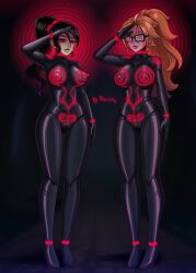android_21 black_hair breasts cameltoe crotch_tattoo dragon_ball_fighterz drone expressionless female_only femsub glasses glowing_eyes hypnosis hypnovember kim_possible long_hair mind_control multiple_girls multiple_subs orange_hair ponytail porniky saluting shego standing