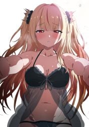 babydoll black_babydoll blonde_hair chroma_shift elf_ears elf_female elf_girl female female_focus female_only front_view hag light_skinlight_skinned_female long_hair necromancer pointy_ears red_eyes red_hair ruby_runeheart small_breasts solo solo_focus two_tone_hairchromashift vtuber vtuber_fanart1girls witch youngelf