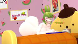 ass_focus ass_jiggle bare_ass big_ass big_ass_(female) big_ass_cheeks big_booty big_butt big_butt_(female) book bubble_ass bubble_ass_(female) bubble_butt bubble_butt_(female) butt_crack fully_naked fully_naked_female fully_nude fully_nude_female giggling heart hiding_nipple kaibernation looking_at_viewer manga_(object) melony_(smg4) naked naked_female nude nude_female pencil smg4 winking_at_viewer
