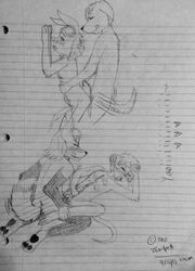 2boys anal anthro ass canine dominic fox fur furry furry_only gay lagomorph lucas male male_only mammal mezurashou monochrome mouse penis rabbit rodent sex strawberrytartpelt text